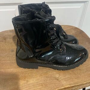 Black patent boots